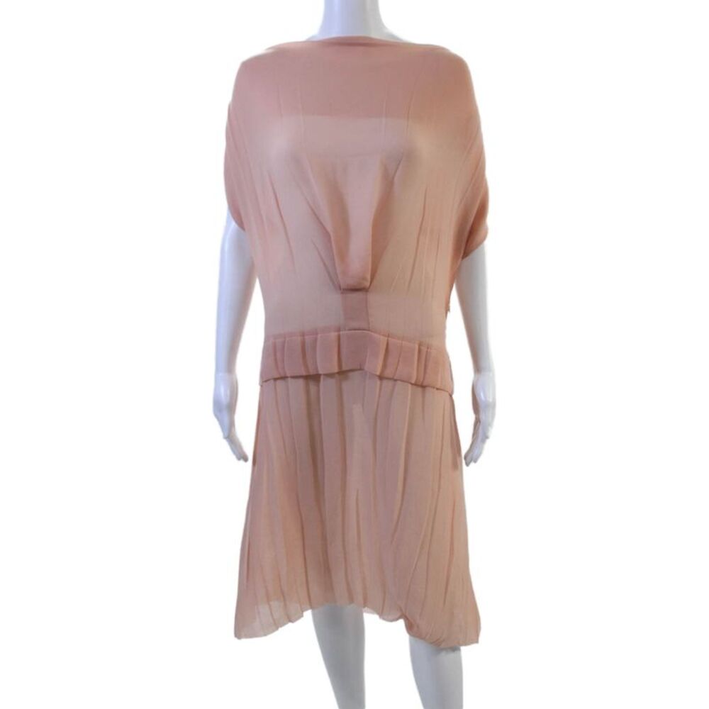 Crea Concept Women Shift Dress Pink Mid-Calf Hook & Eye Polyester Size S